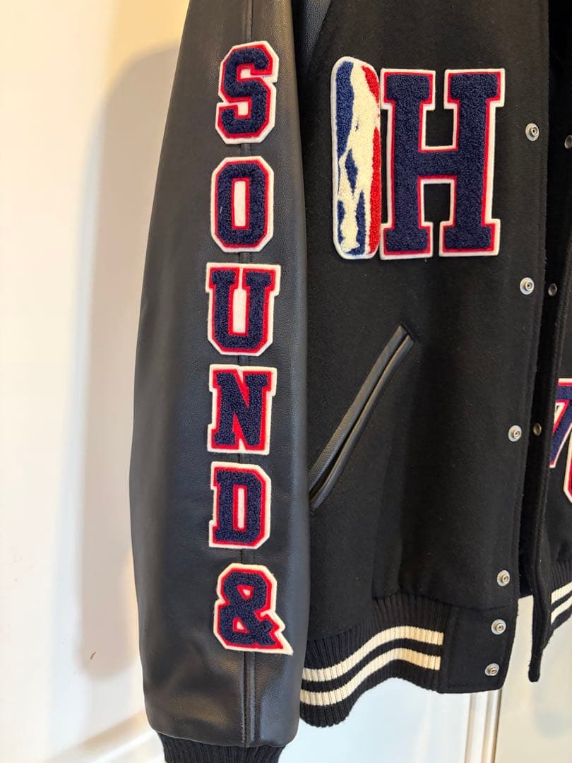 【美品】ヒステリックグラマー hys アップリケスタジャン メンズS 黒白