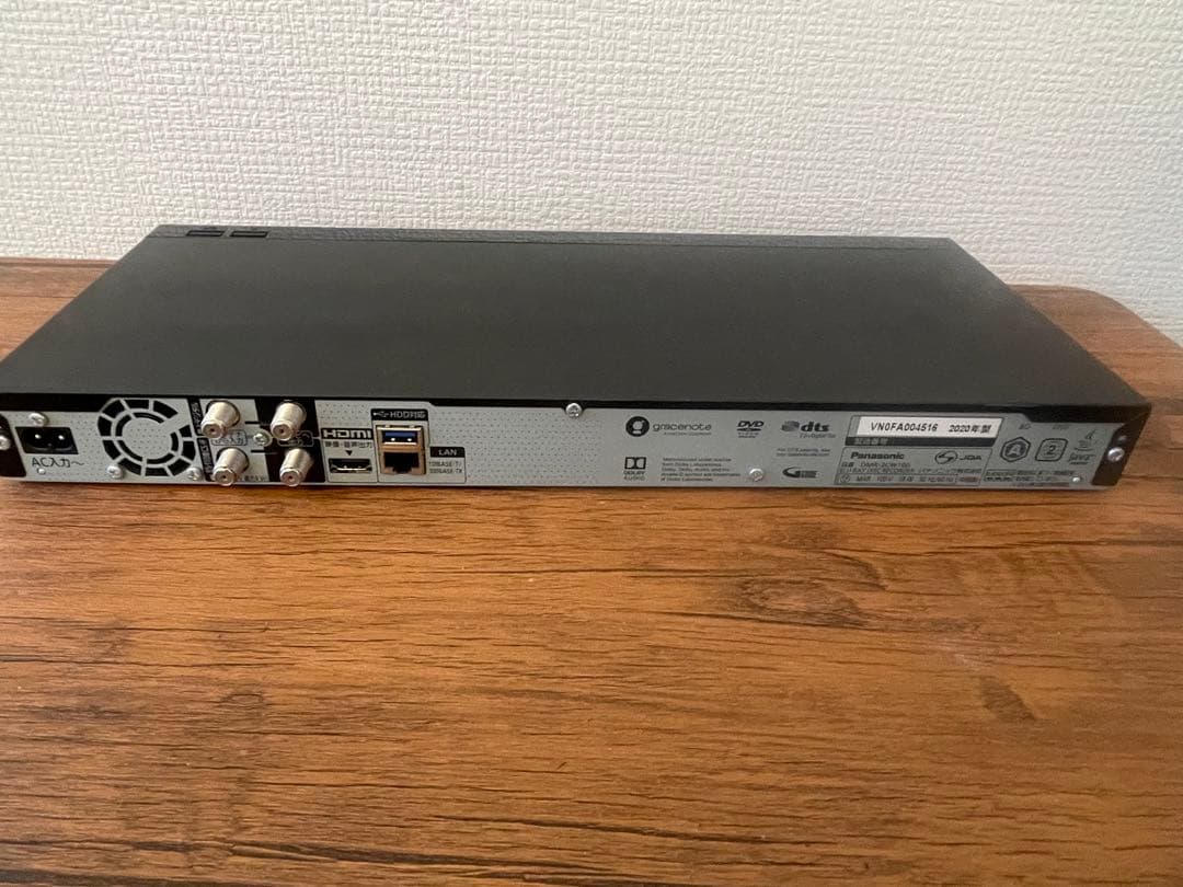 パナソニック ブルーレイレコーダー DIGA DMR-2CW100 2020年製