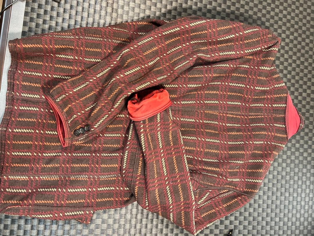 コムデギャルソン　ブラウン系チェック柄ライトジャケット