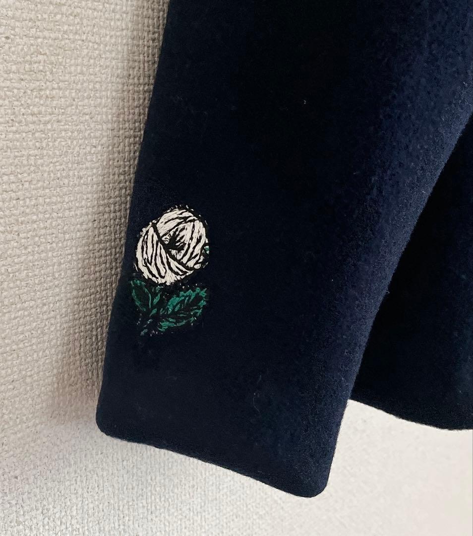 ミナペルホネン　rosy ネイビーウール　ジャケット　コート　総裏　ハンドメイド