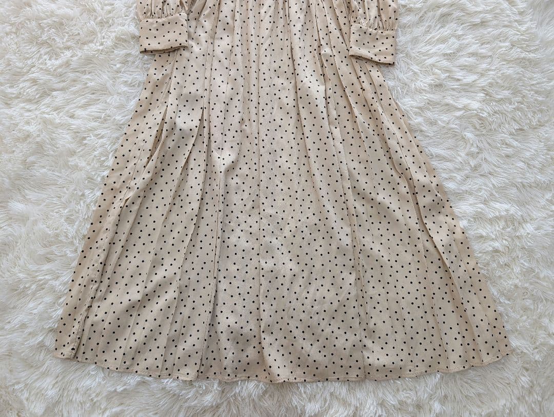 新品タグ付き SHIPS バンドカラー サイドプリーツ ワンピース M 25AW