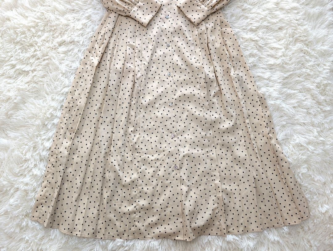 新品タグ付き SHIPS バンドカラー サイドプリーツ ワンピース M 25AW