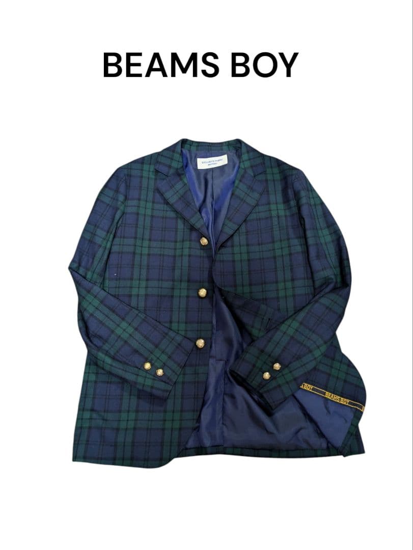BEAMS BOY 3ボタン ブレザー ジャケット 金ボタン 希少サイズ