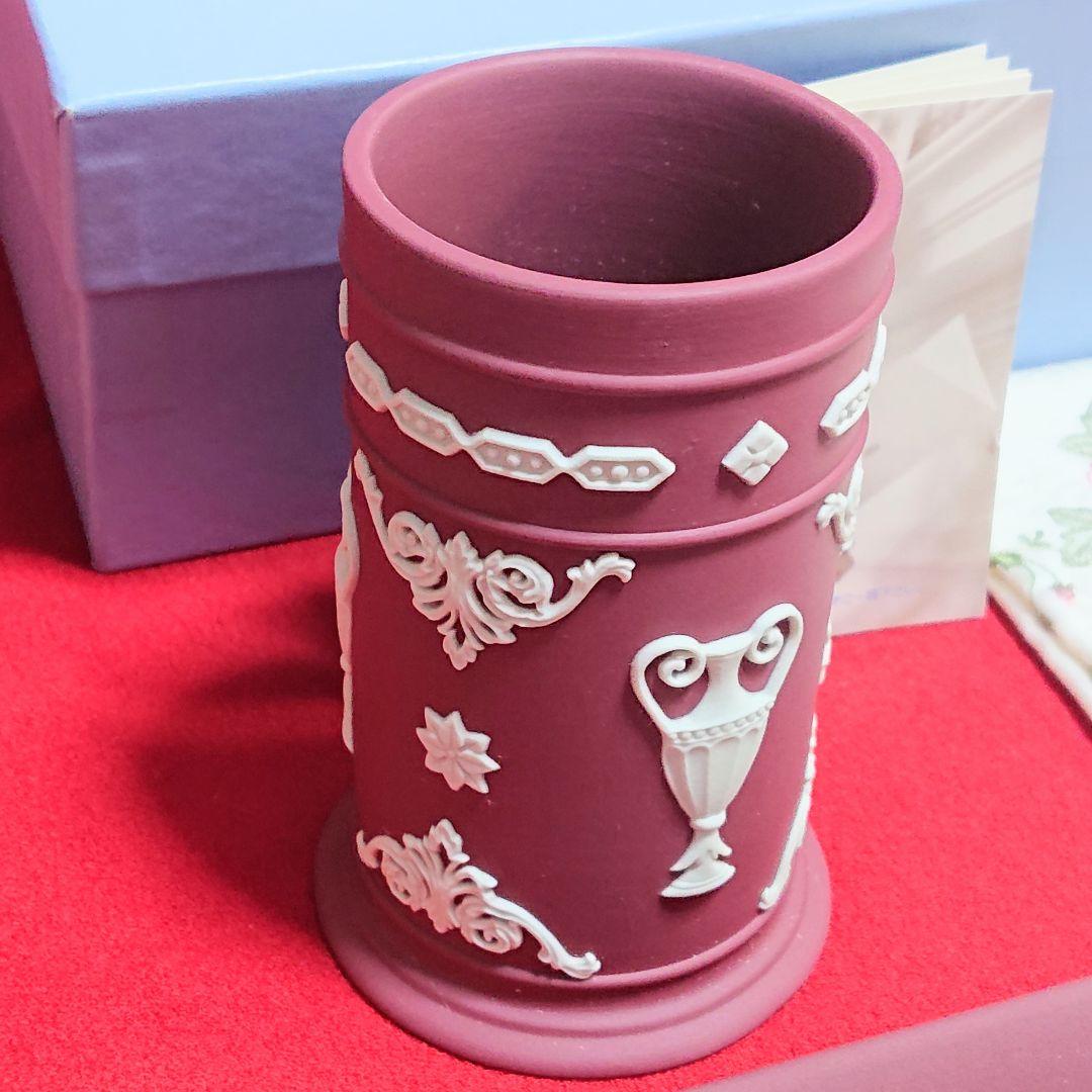 ウェッジウッド ジャスパー クリムゾン ワインレッド 花器・トレイ 他 全4点