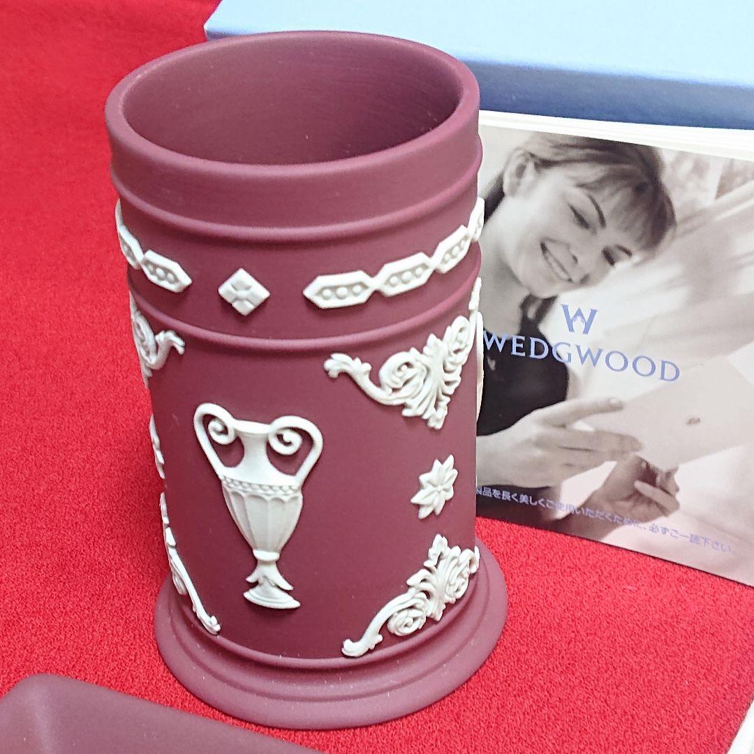 ウェッジウッド ジャスパー クリムゾン ワインレッド 花器・トレイ 他 全4点