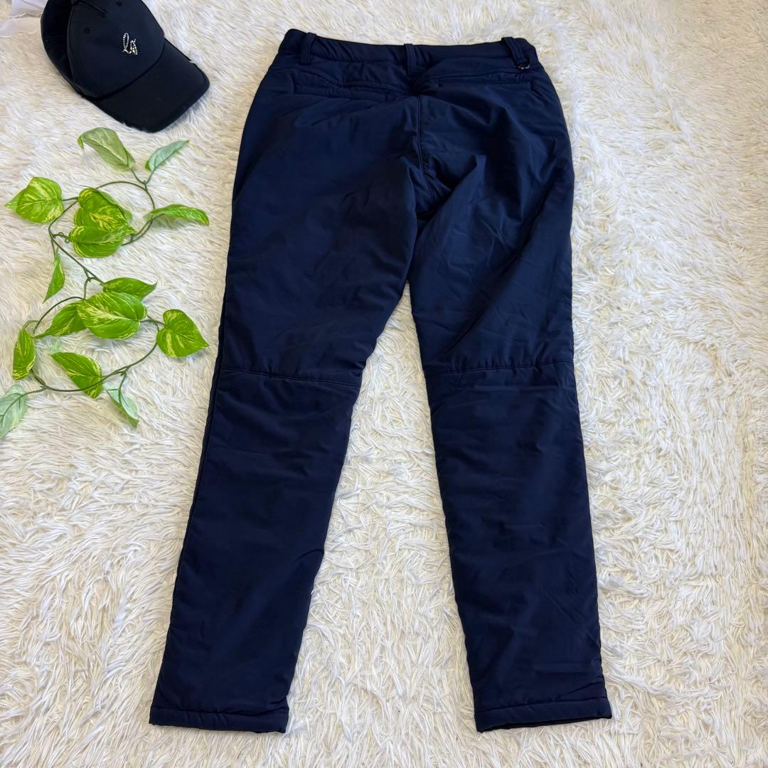 【アンパスィ】極美品 中綿パンツ サイドロゴ ネイビー Lサイズ レディース