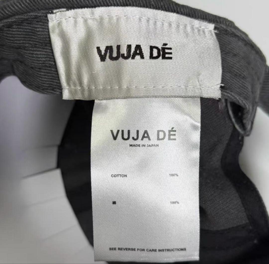 vujade 黒 シルバー刺繍ロゴ キャップ