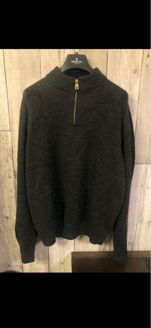 本物 ルイヴィトン 新作 ジャカード モノグラム ジップアップ ニット セーター