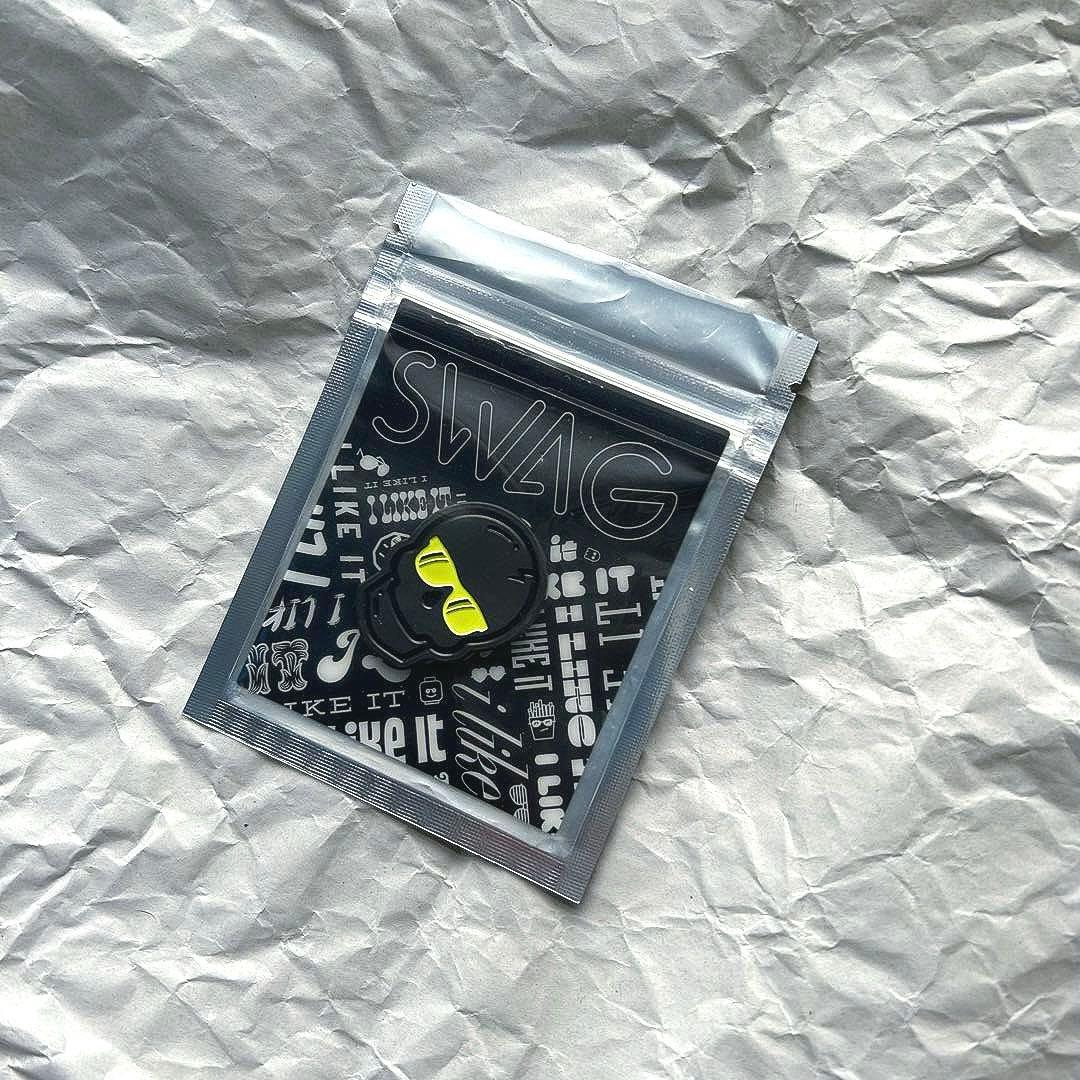 SWAG GOLF スカルブラックアウト ボールマーカー黄色 新品