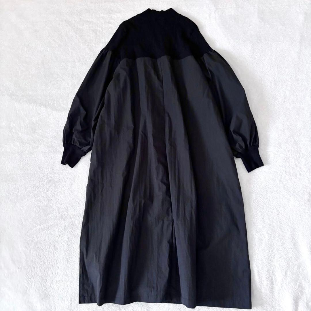 BEARDSLEY　ニットコンビワンピース　ブラック　ビアズリー　洗える　長袖