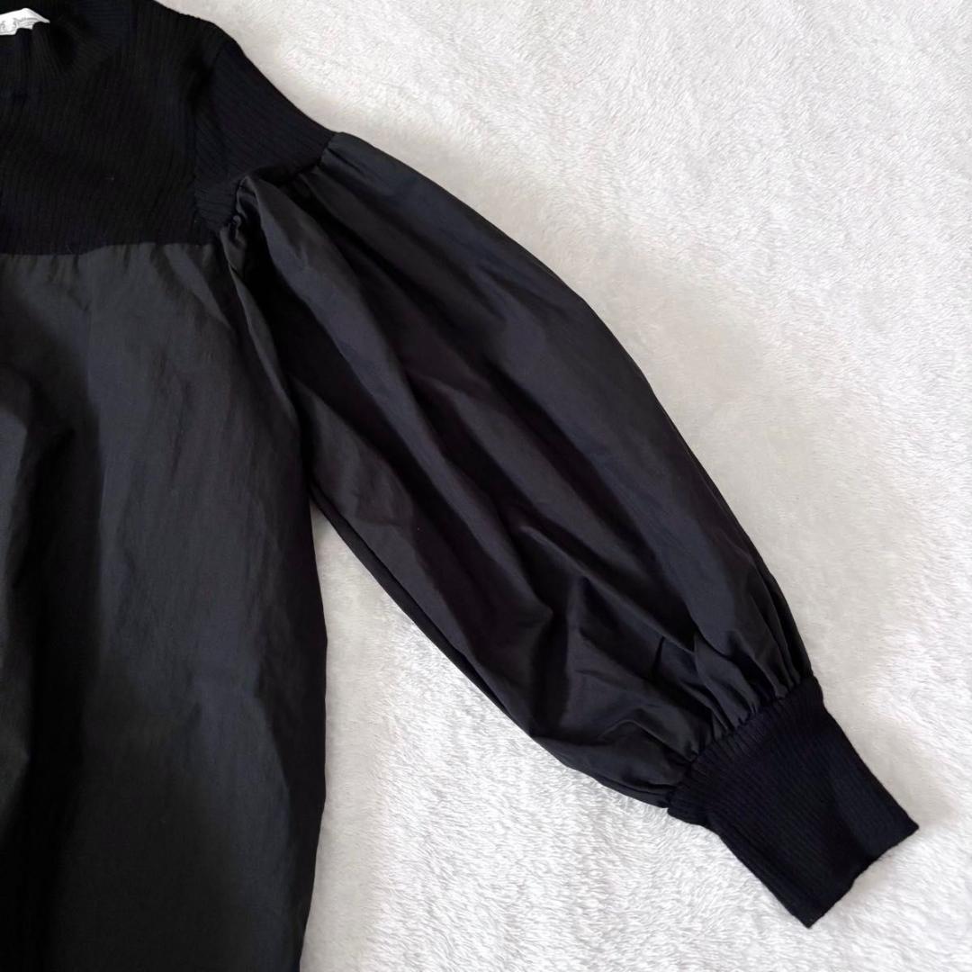 BEARDSLEY　ニットコンビワンピース　ブラック　ビアズリー　洗える　長袖