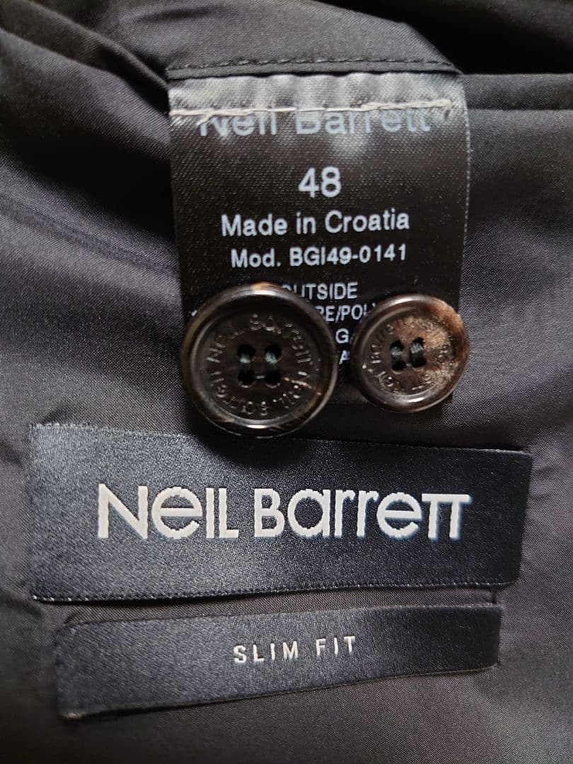 Neil Barrett テーラードジャケット 黒 L スリムフィット