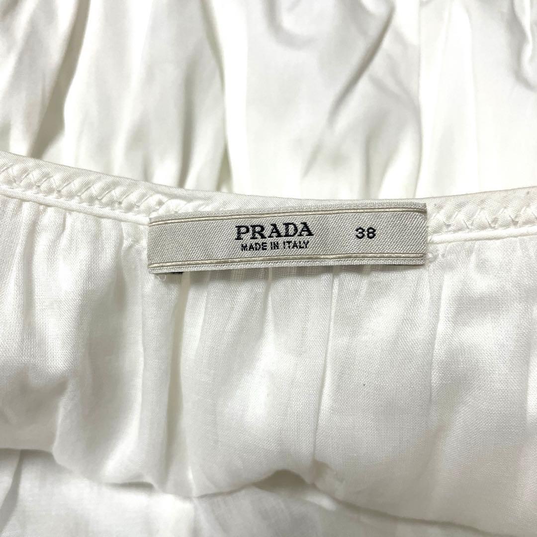 希少　PRADA プラダ　装飾　刺繍　ミニ丈　フレアスカート　38 イタリア製