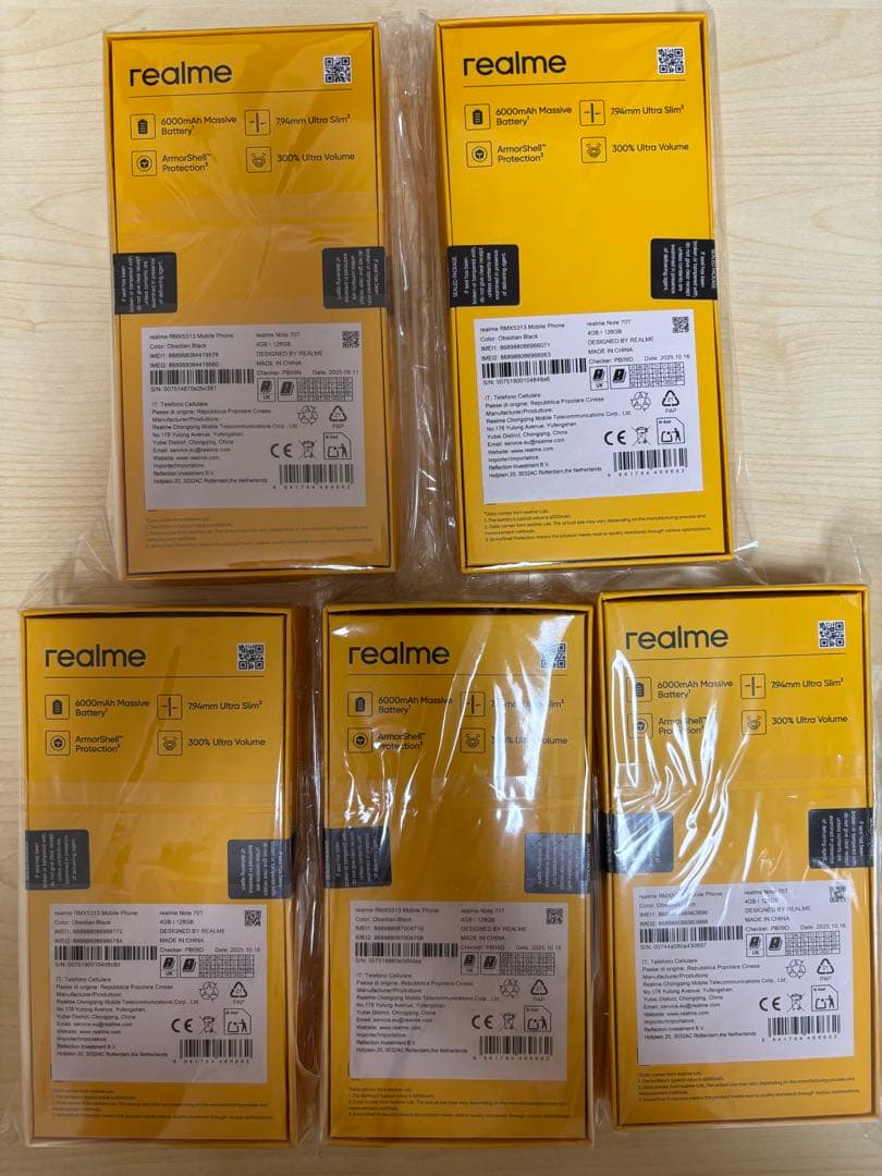 REALME NOTE 70T 本体 RAM 4GB+128GB 5台セット