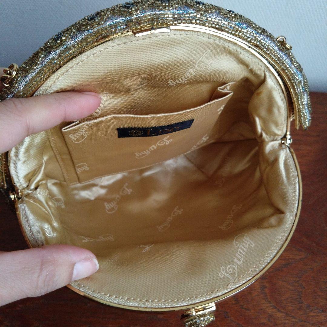 希少　皇室御用達　LUMY　はしもと　ビーズ　 刺繍　バッグ　がま口