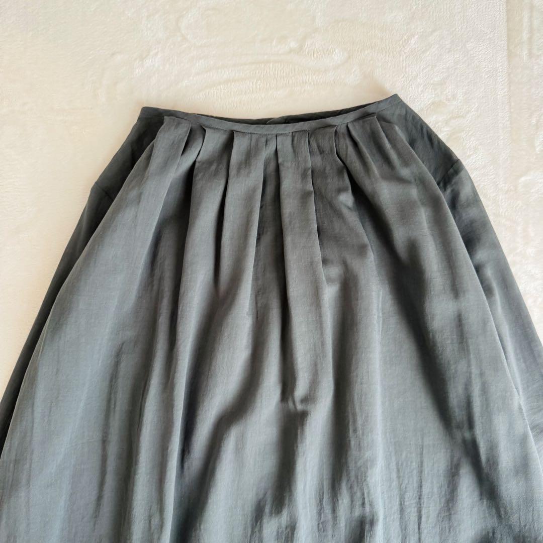 【美品】evam eva タックロングワンピース チュニック グレー