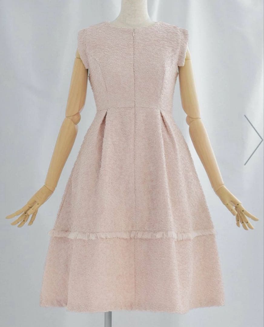 スペシャリテ　フリンジ　ツィード　ワンピース、婚活ワンピース