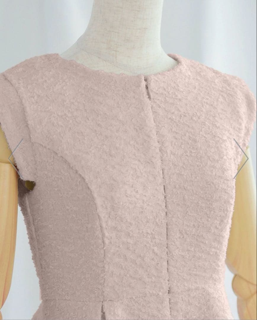 スペシャリテ　フリンジ　ツィード　ワンピース、婚活ワンピース