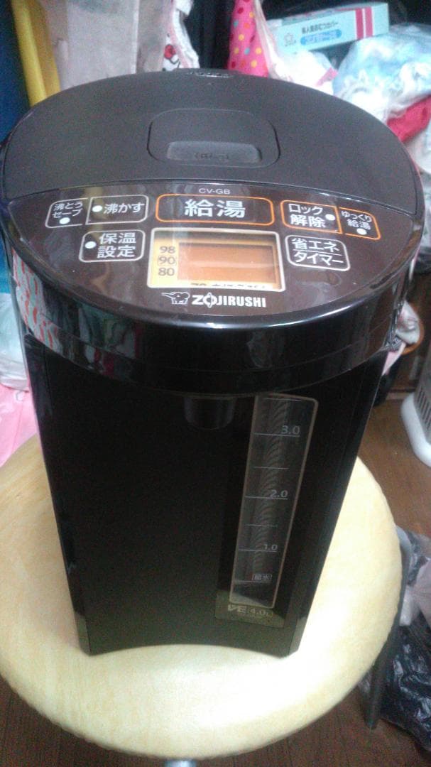 象印 　CV-GB　電気ポット 魔法瓶　3.0L 黒 5回位使用　茶系モノトーン