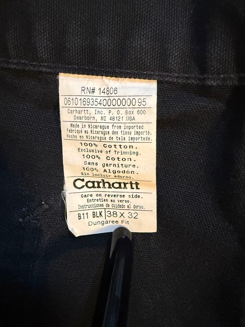 Carhartt ペインターパンツ W38 L32 B11 BLK ブラック 黒