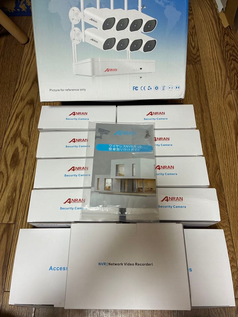新品ANRAN防犯カメラ無線ダブルアンテナ型8チャンネルセットHDD無し
