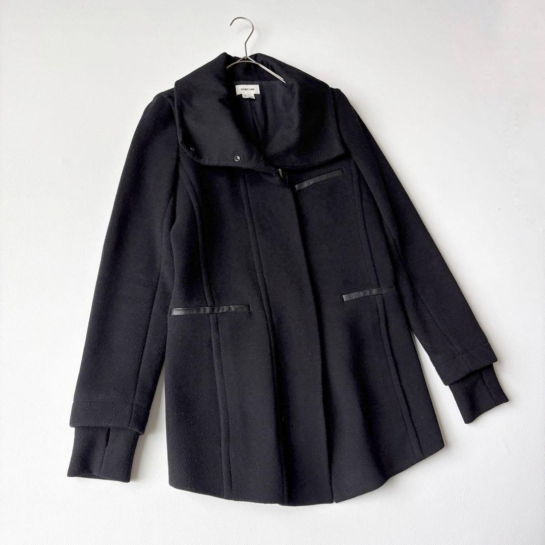 2958y美品　ヘルムートラング　スタンドカラーミドルコート　黒