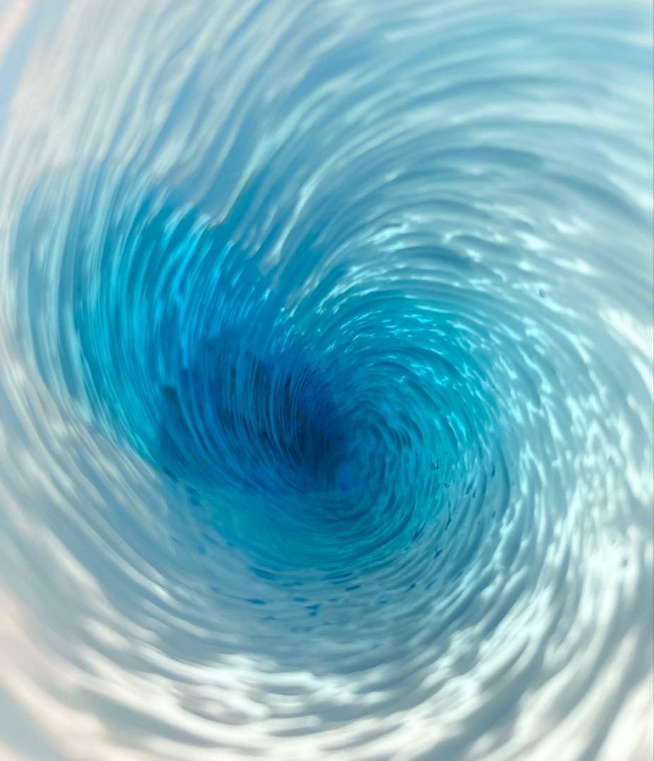 吹きガラス 花瓶 ブルー×ホワイト 約30cm イタリアアート 花器 インテリア