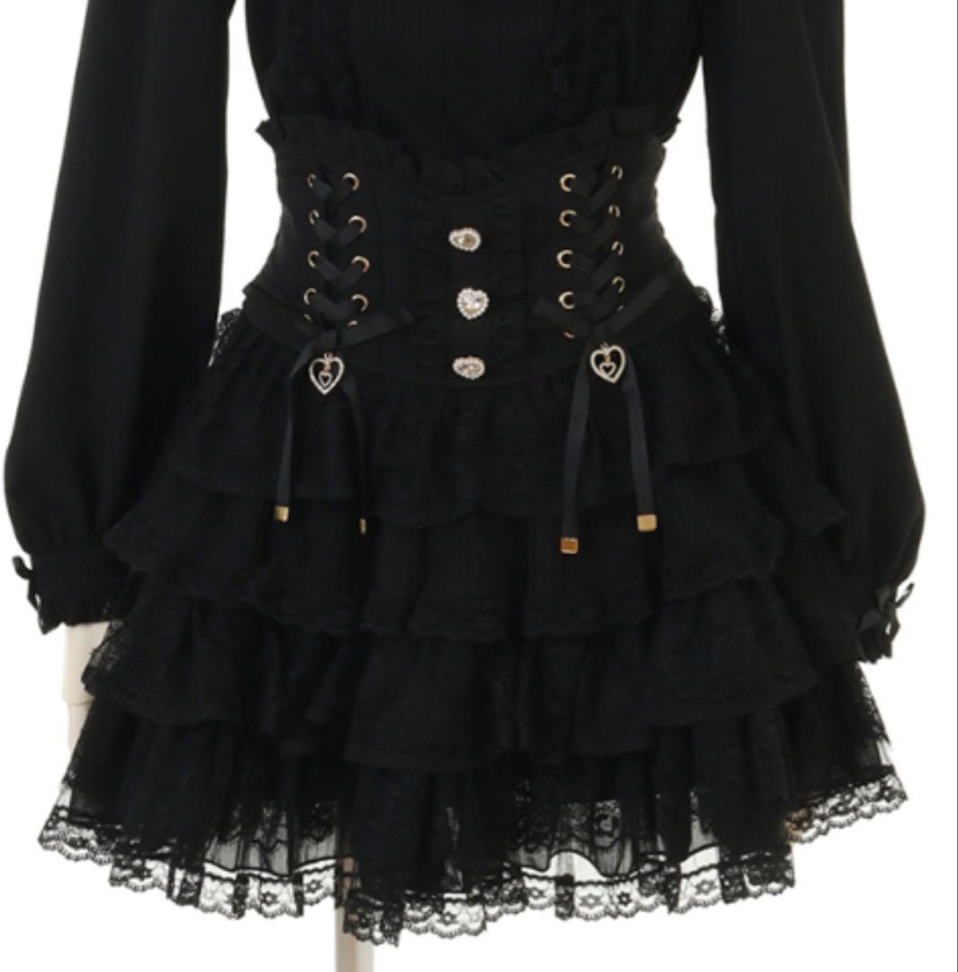 リズリサ ティアードフリルスカパン ブラック