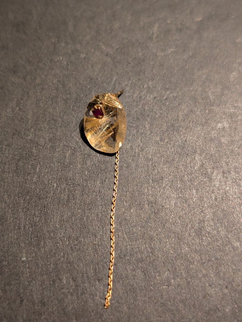 MONAKA Jewellery　モナカ　フラットピアス　ルチルクォーツ