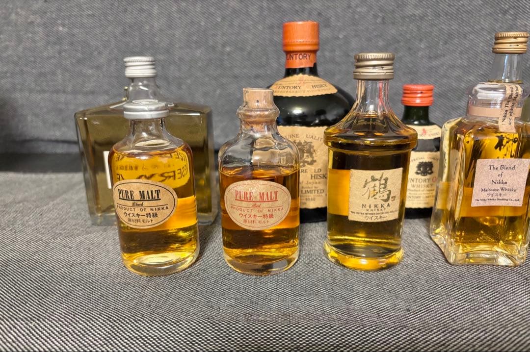 ニッカウヰスキー　鶴　ピュアモルトなど　ウイスキー古酒　ミニボトル　10本セット