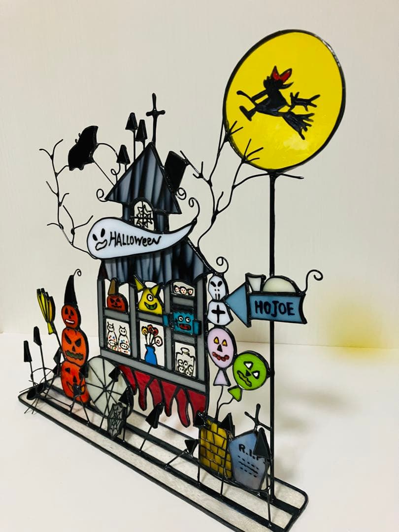 ステンドグラス　ハロウィンの屋台
