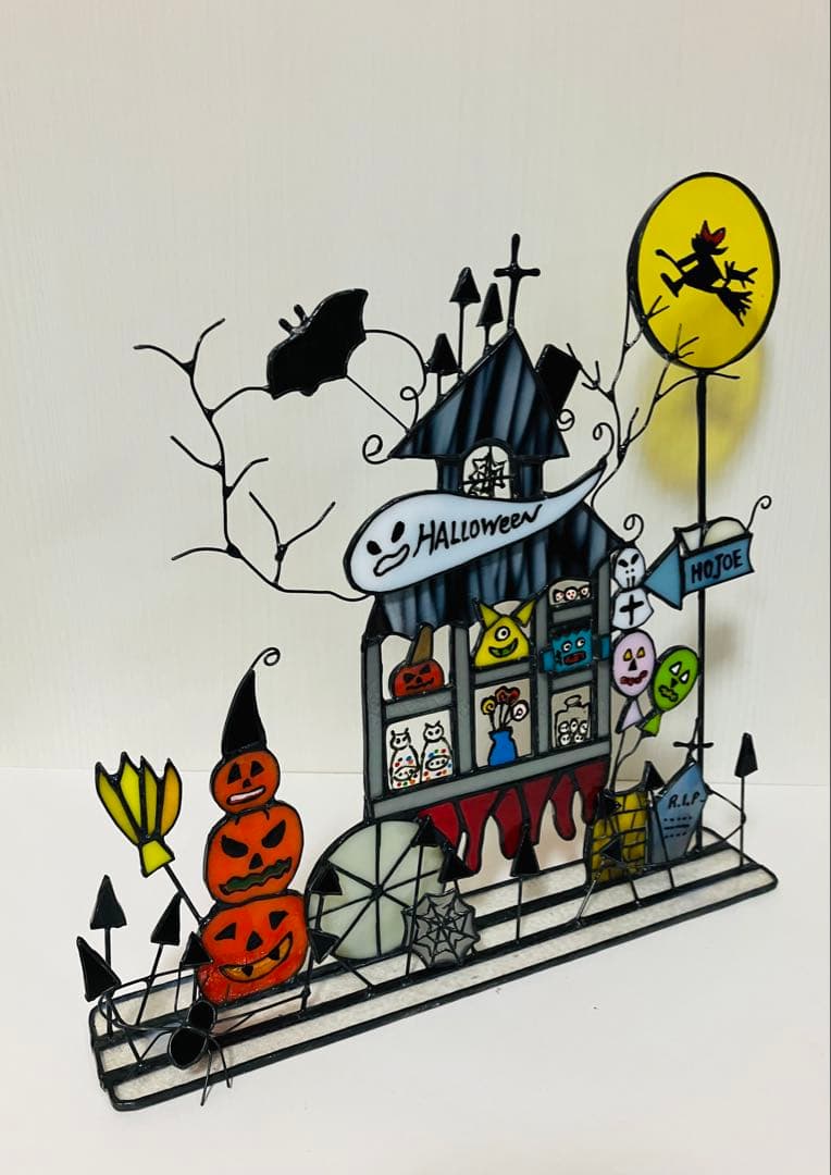 ステンドグラス　ハロウィンの屋台