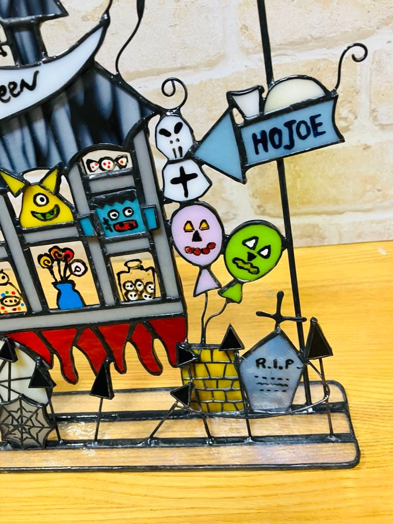 ステンドグラス　ハロウィンの屋台