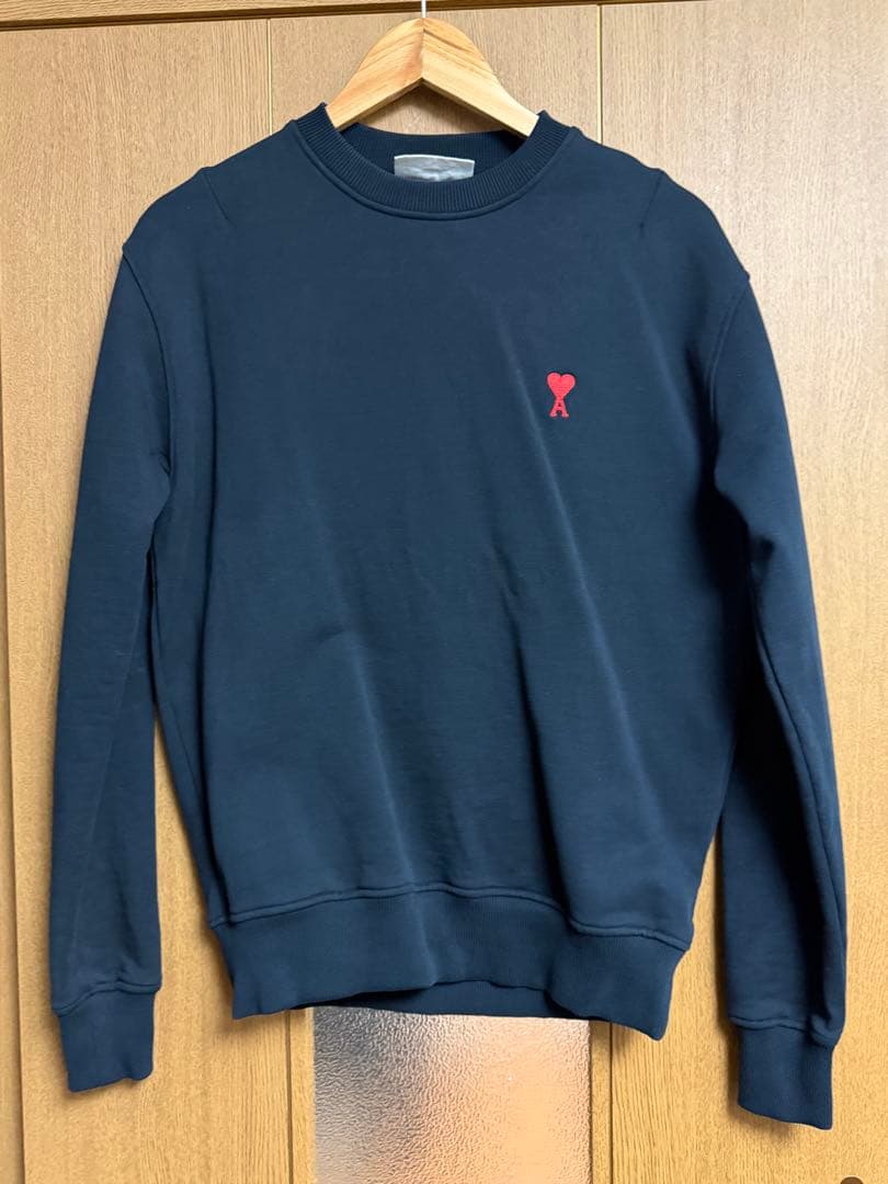 ami ネイビー クルーネック スウェット