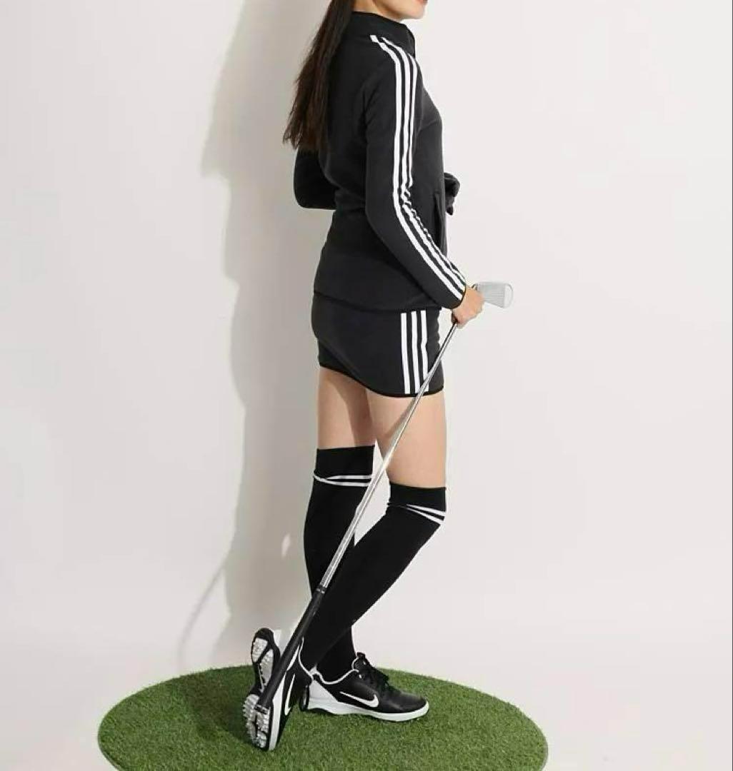 新品adidas ジップアップジャケット 黒　フリースセットアップ　ゴルフ秋冬