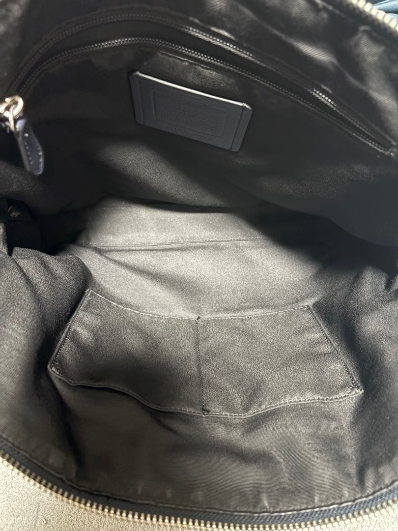 COACH ネイビー レザー メンズ ブリーフバッグ ビジネスバッグ 美品