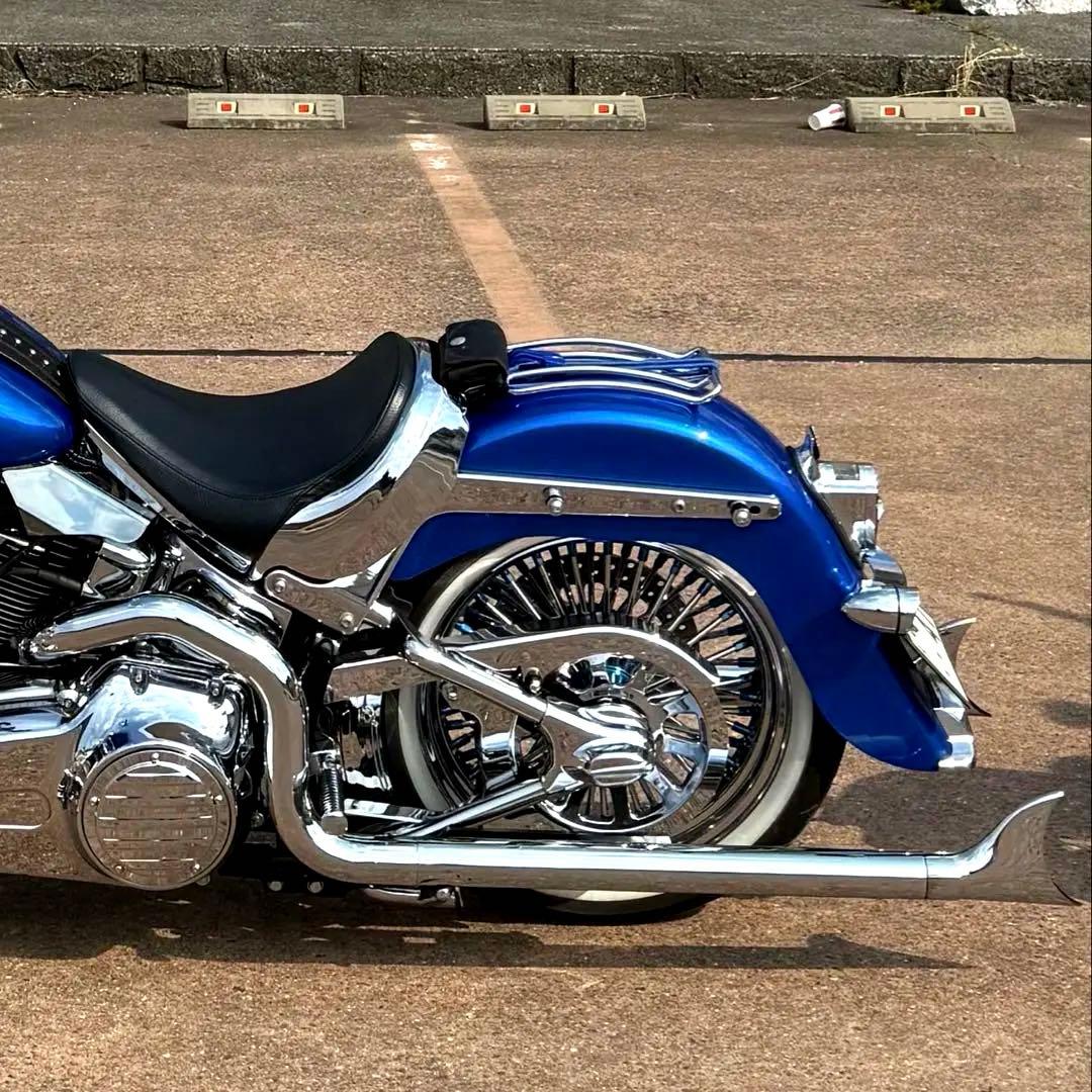 送込！ハーレーダビットソン ソフテイル 純正 スプロケ プーリーカバー クローム