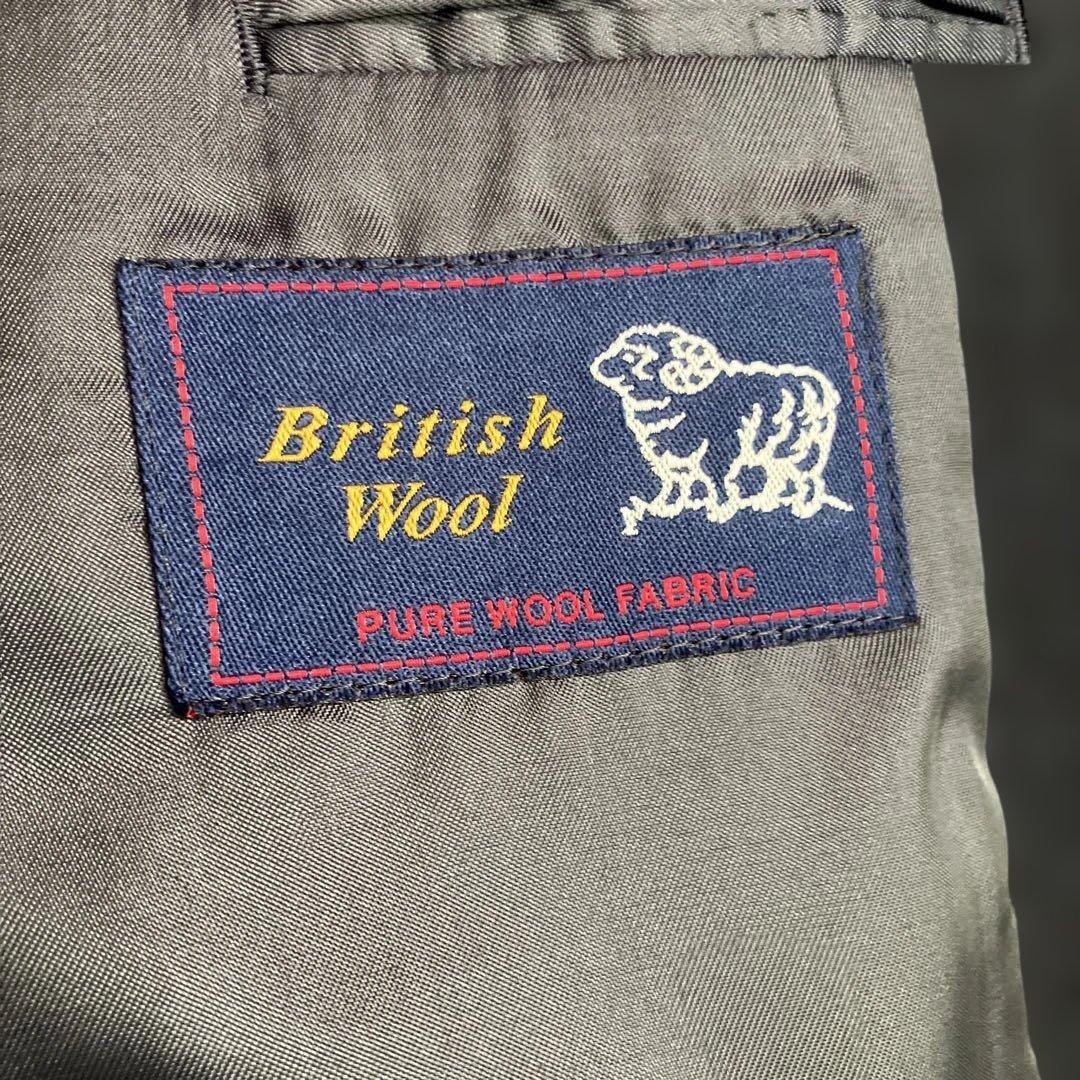 DPI製　オーダー3ピース　ブリティッシュウール　ネイビー　ヘリンボーン　BB6