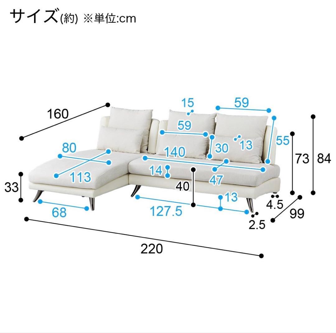ニトリ 2人掛けソファ 布張り ①のみ