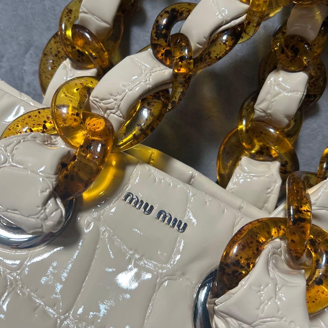 【希少モデル❗️】美品！vintage miumiu ハンドバッグ　ホワイト