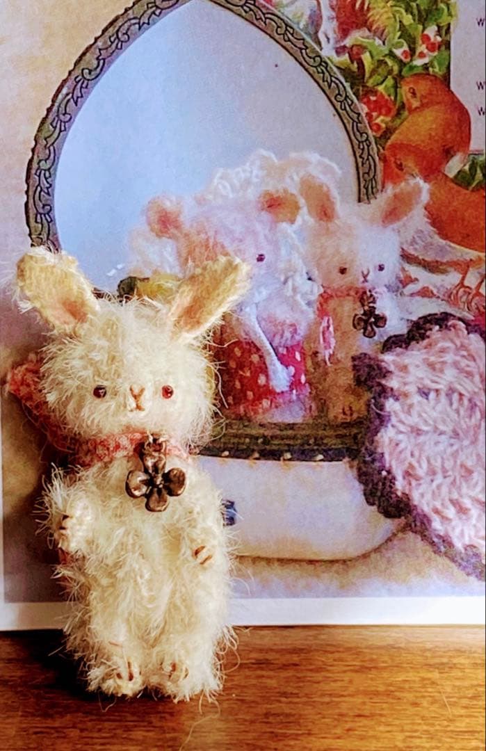 moriのえほん様　ラブリーなうさぎさん　ミニチュアぬいぐるみ