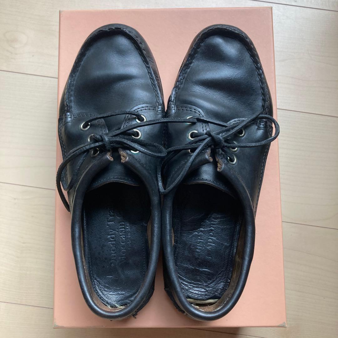 QUODDY \"BLUCHER MOCCASIN\" BLACK 26センチ程度
