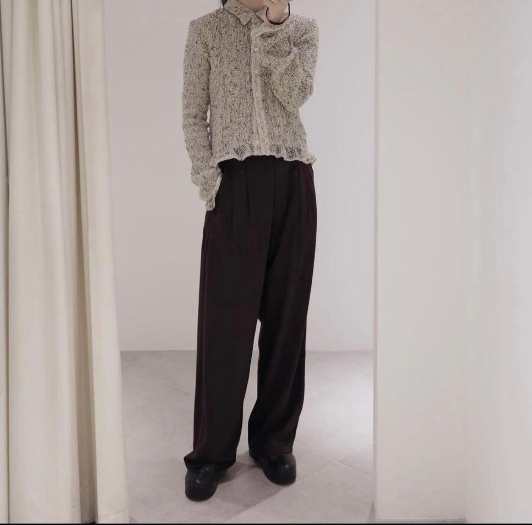 値下げ【タグ有/正規品】CLANE MIX MESH GATHER SHIRT