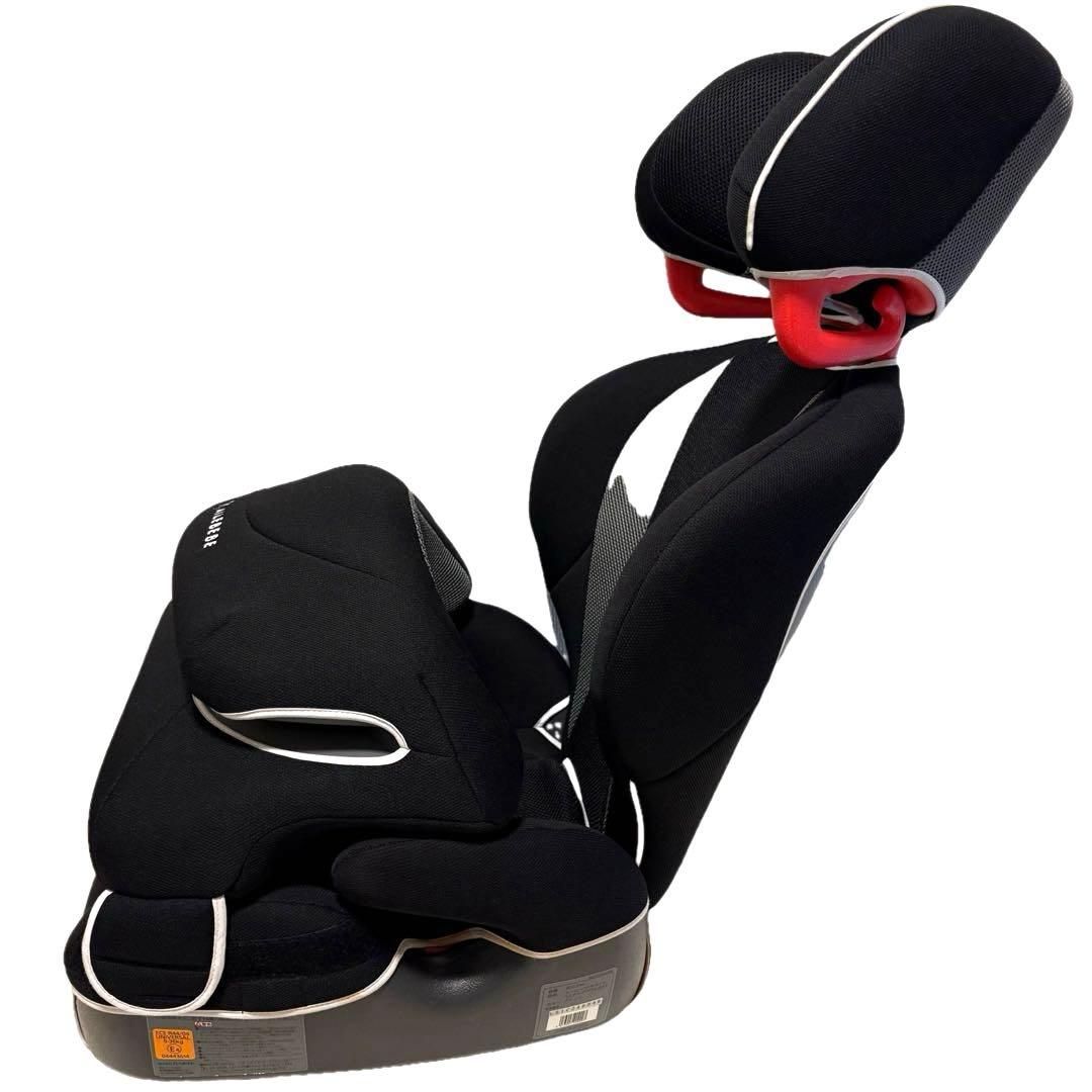 極美品　エールべべ ジュニアシート サラット3ステップ クワトロST 黒 赤
