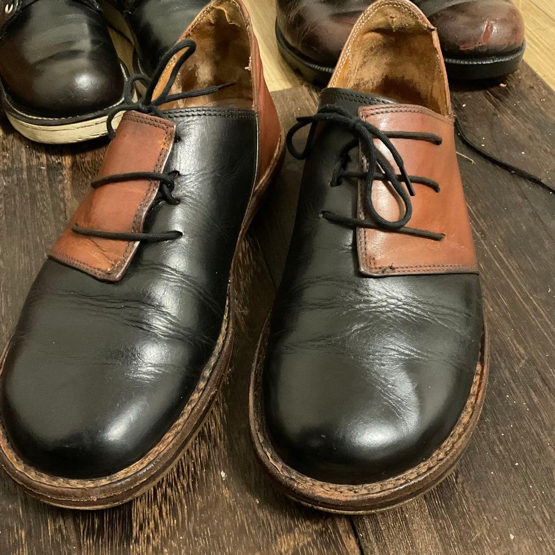 トリッペン　レザー レースアップシューズ 黒茶　41