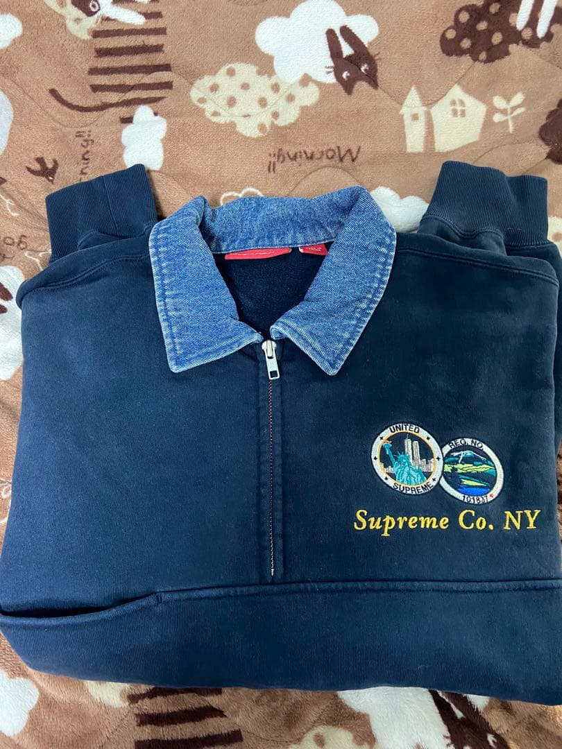 トップス Supreme Denim Collar Half Zip Sweatshirt