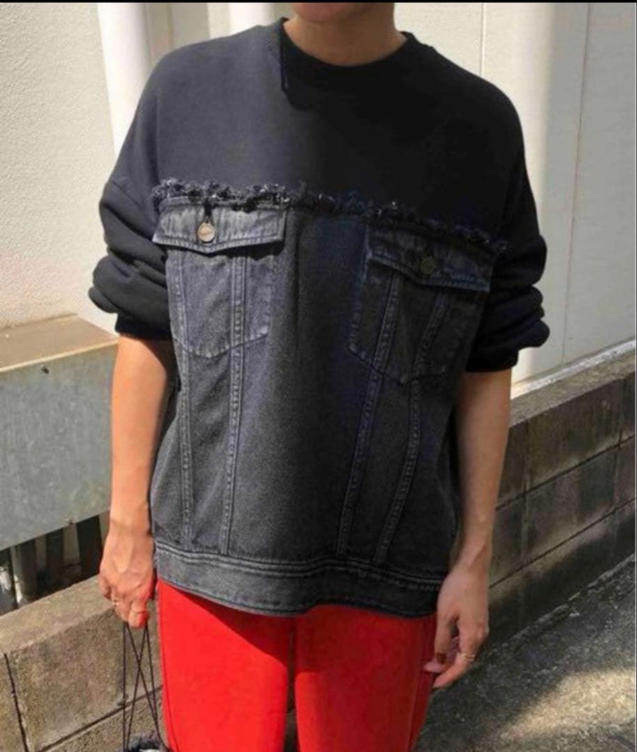 トップス DENIM SWEAT OVER TOP