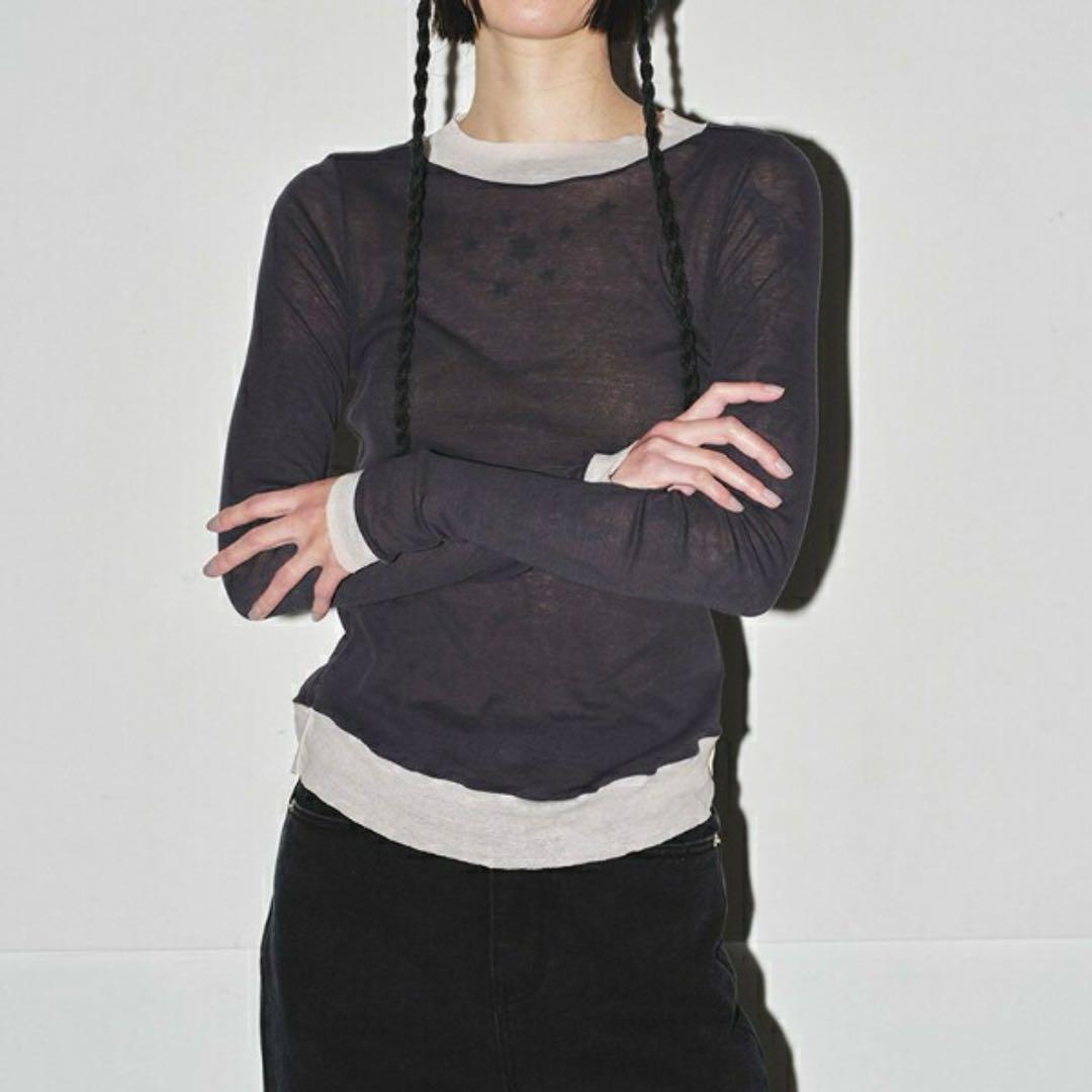 todayfulハイゲージレイヤードロングTシャツ