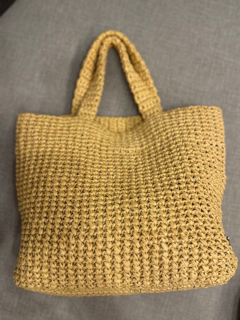 PRADA かごバッグ ベージュ 編み込み