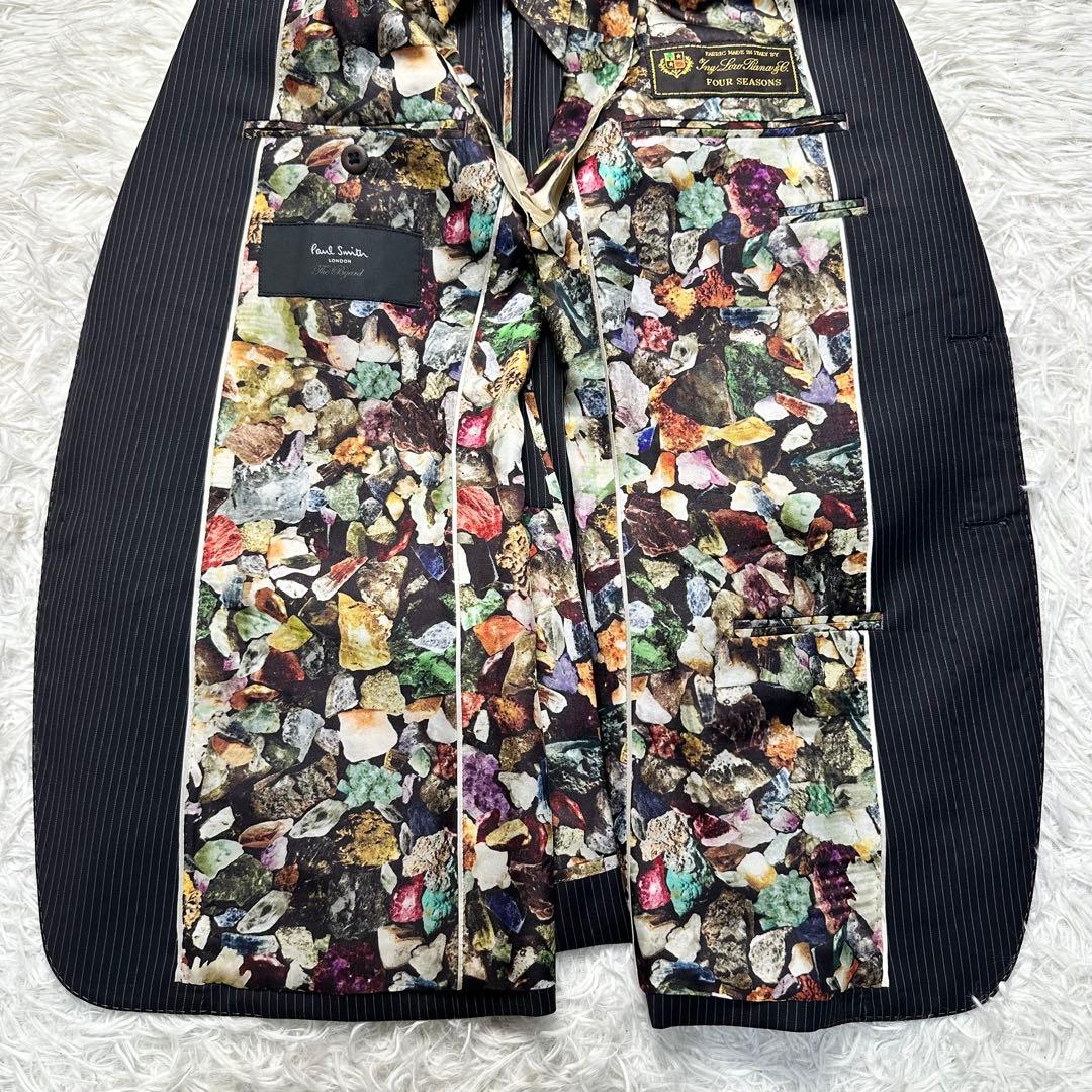 未使用級 現行 ポールスミス ロロピ シルク混 光沢 鉱石柄 セットアップ M